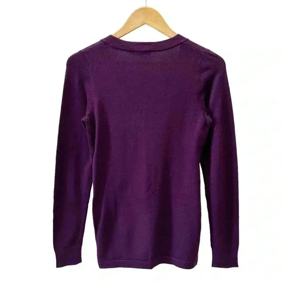 Ricki’s Wrap Front Sweater Deep V Neck Thin Knit Stretch  Fit Purple Size XS - Picture 13 of 15